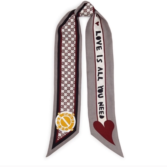 HENRI BENDEL ‘Love is All You Need’ TWILLY / Bag Scarf w HB Dust Bag | EUC - Picture 1 of 6